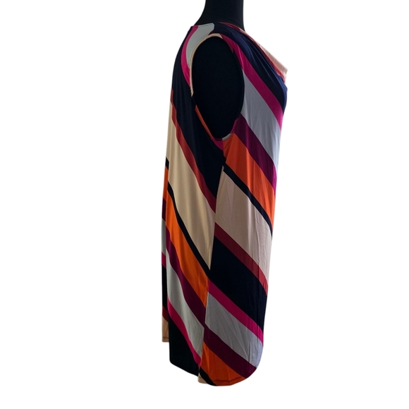 Kim Rogers Women's Plus Cowl Neck Stripe Colorblock Midi Dress Size 3X - Picture 4 of 7